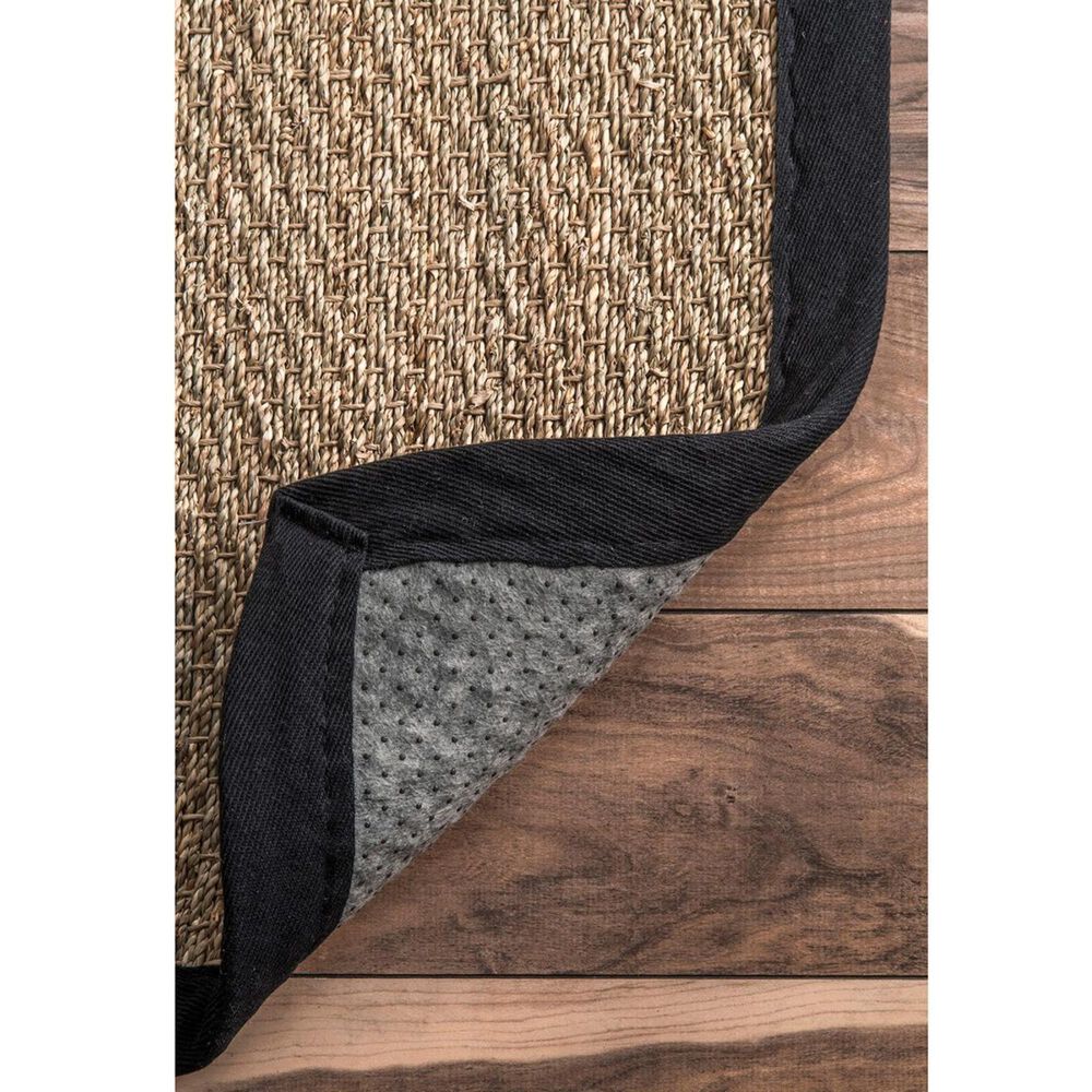 nuLOOM Seagrass BHSG01C 8' Square Black Area Rug Nebraska Furniture Mart