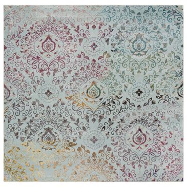 Safavieh Aria ARA172B 6"6" Square Blue and Multicolor Area Rug, , large
