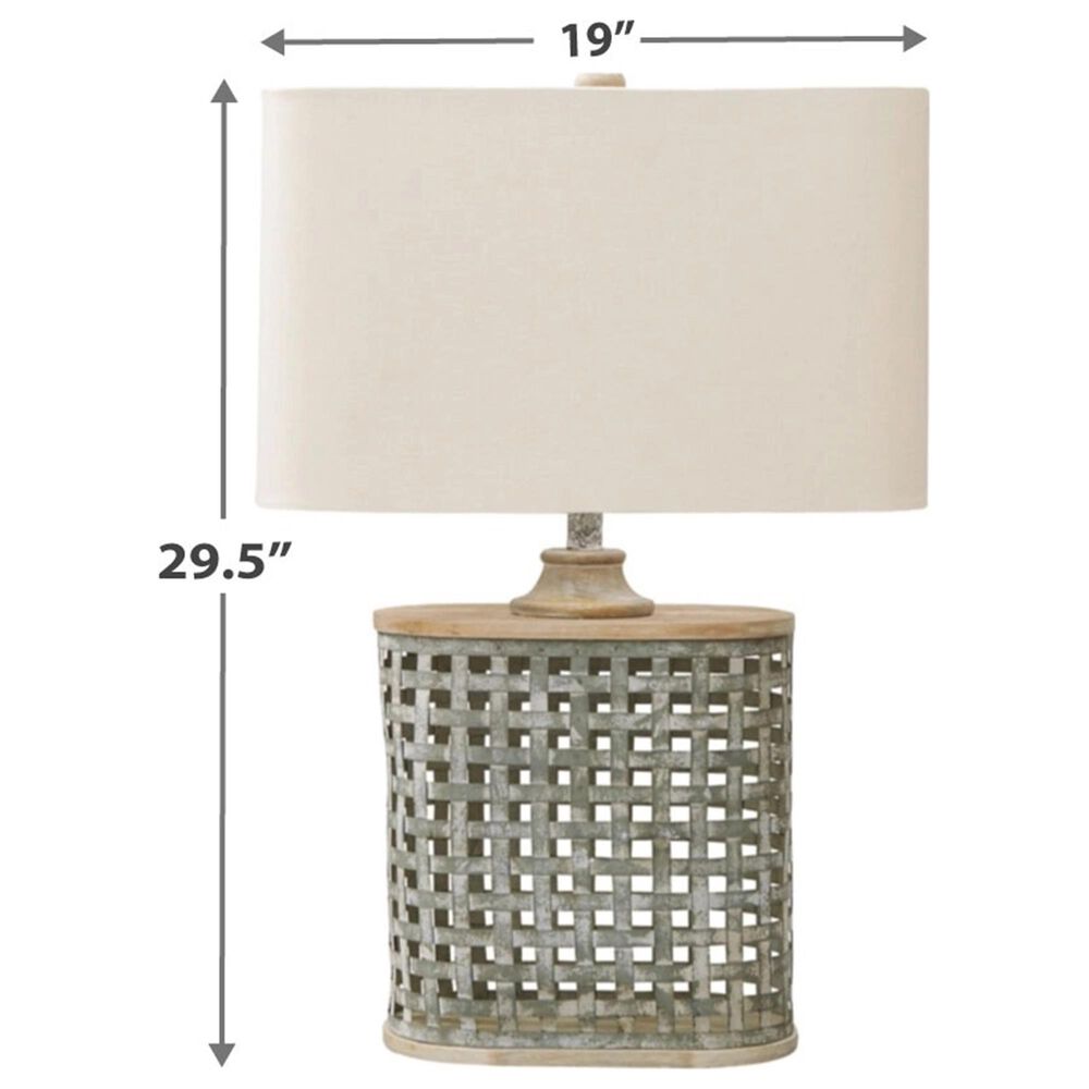 Signature Design by Ashley Deondra Metal Table Lamp in Gray, , large