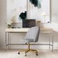 Linon Home Decor Adalynn Swivel Desk Chair with Gray Cushion in Gold, , large