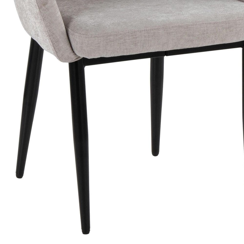 LumiSource Renee Upholstered Contemporary Chair in Black Metal and Silver Fabric by LumiSource, , large