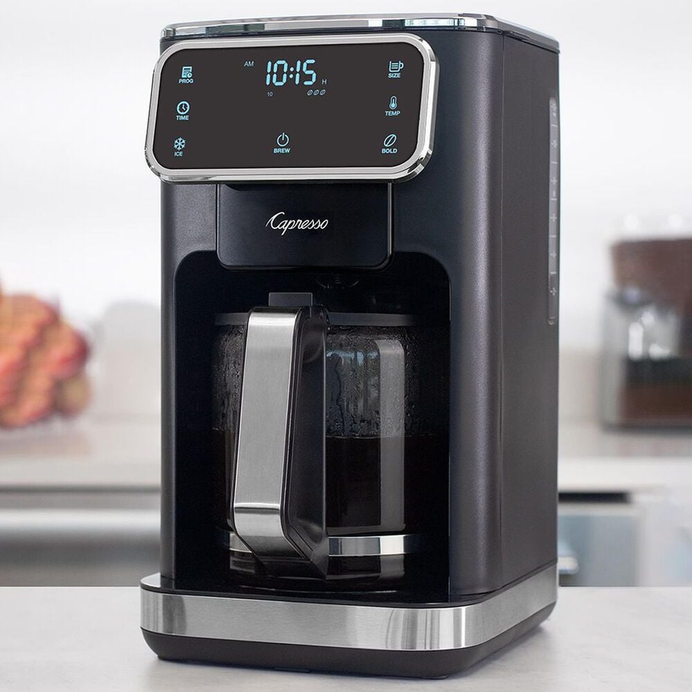 Jura 12-Cup Touchscreen Coffee Maker with Glass Carafe in Black and Stainless Steel, , large