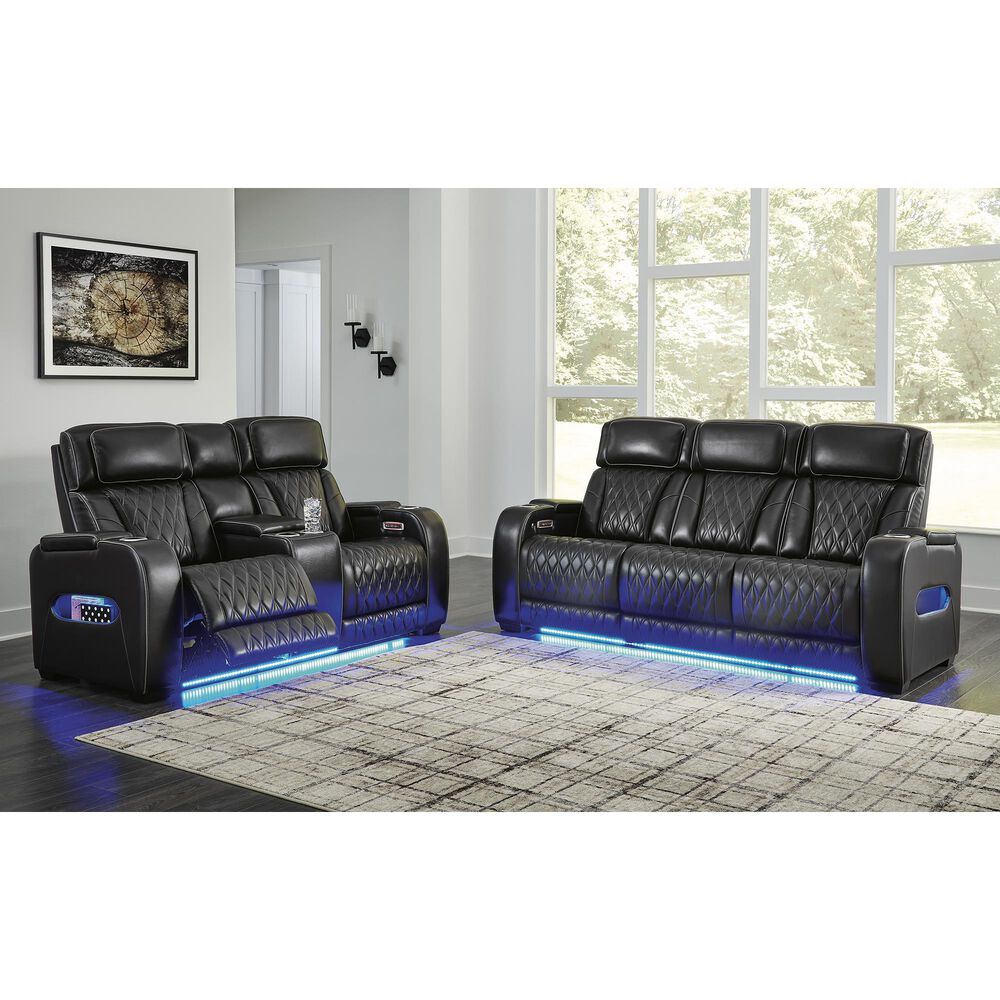 Ashley Boyington Power Reclining Sofa in Black, , large