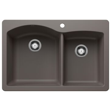 Blanco Diamond 33" 1-3/4 Double Bowl Dual Mount Kitchen Sinks in Volcano Gray, , large