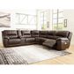 Signature Design by Ashley Dunleith 6-Piece Power Reclining Curved Sectional in Chocolate, , large