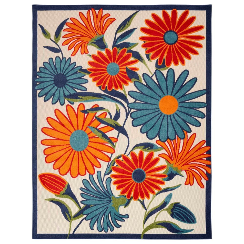 Nourison Aloha ALH33 7"10" x 10"6" Multicolor Indoor/Outdoor Area Rug, , large