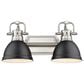Golden Lighting Duncan 2-Light Bath Vanity in Pewter and Matte Black, , large