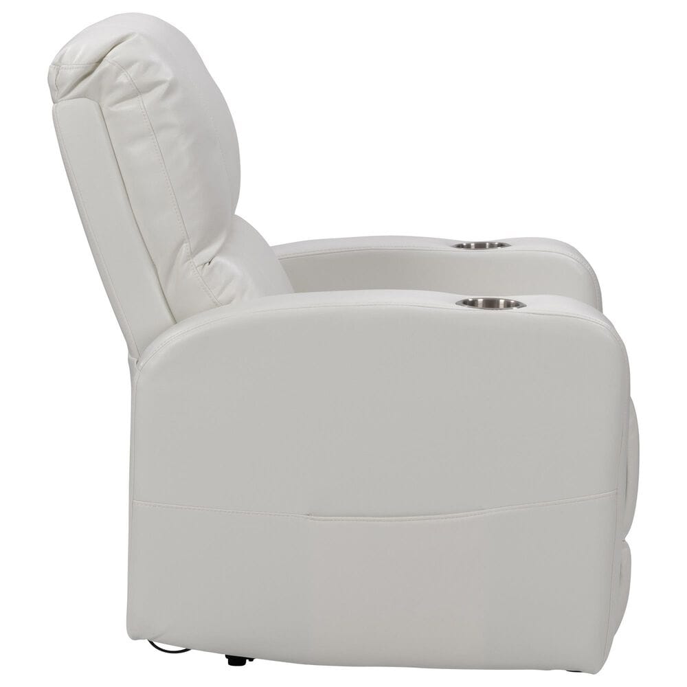 CorLiving Oren Power Theatre Wall Hugger Recliner in White, , large