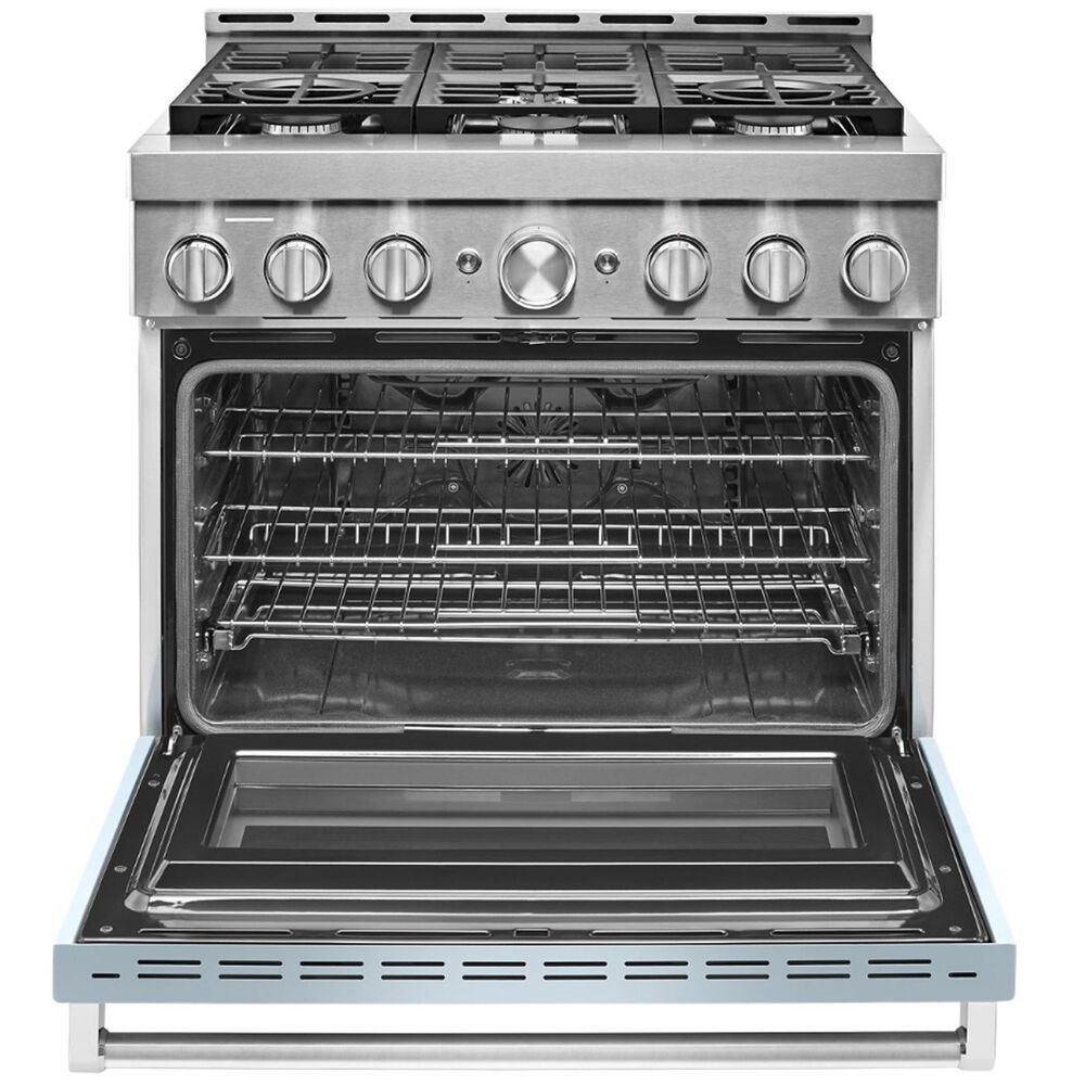 KitchenAid 36&quot; Professional Dual Fuel Range in Misty Blue, , large
