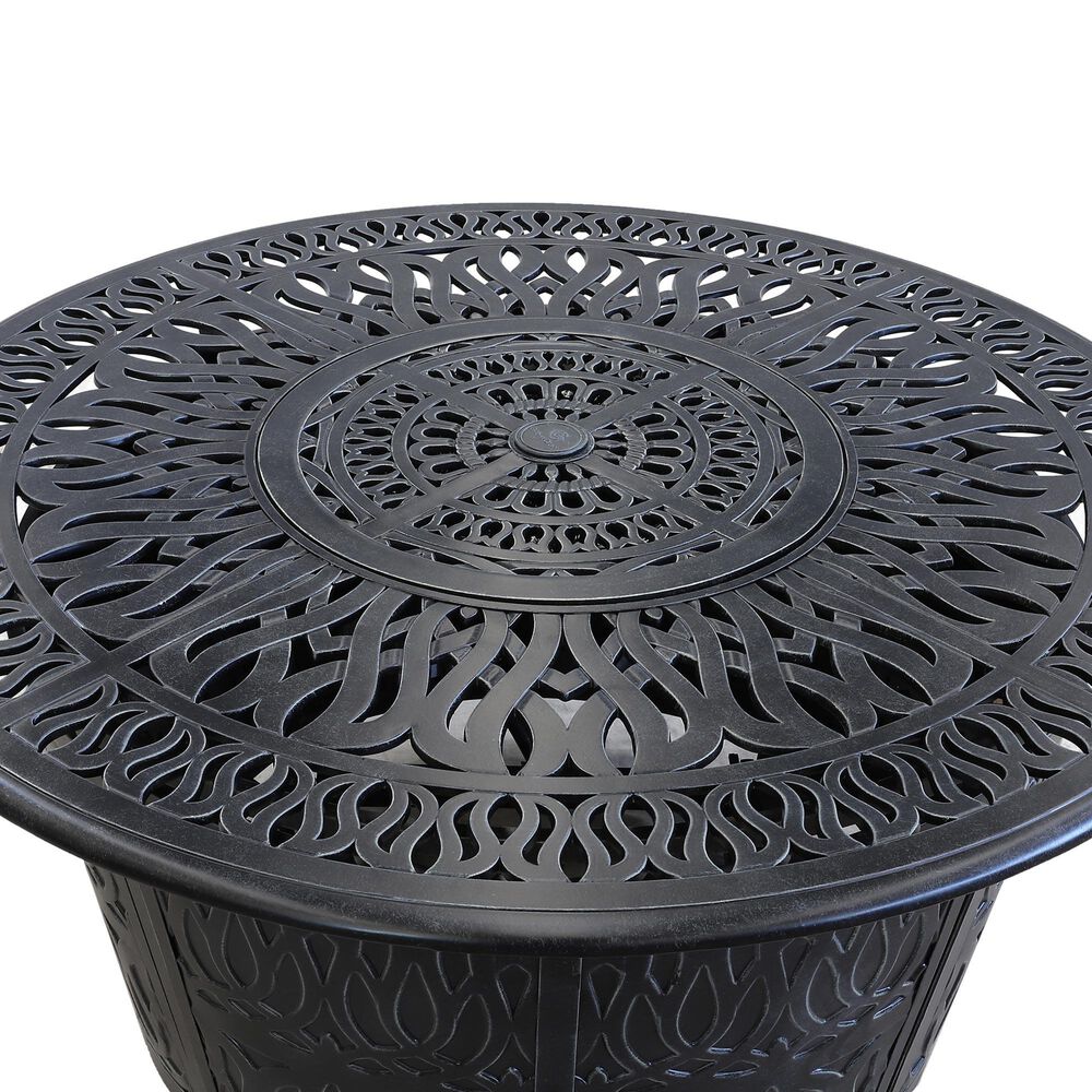GatherCraft Geneva 48" Round Firepit Table In Black, , large