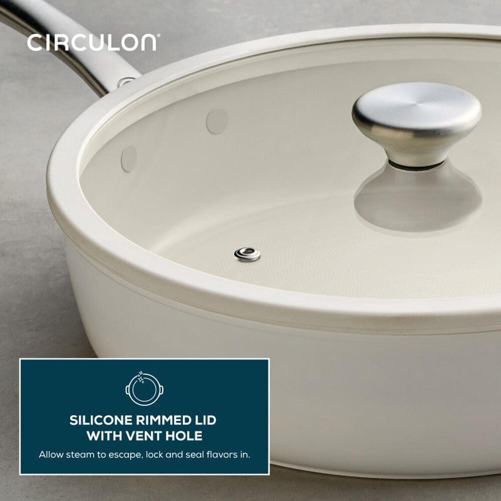 Circulon 5-Quart Ceramic Nonstick Saute Pan with Lid in Pearl White, , large
