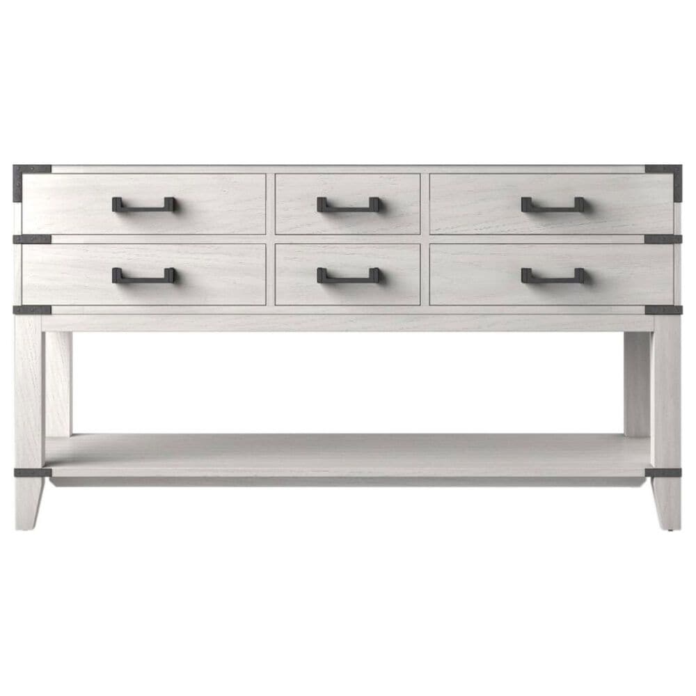 Lexora Home Norwalk 60" Double Bathroom Vanity in White Oak with White Quartz Top and Rectangular Sinks, , large