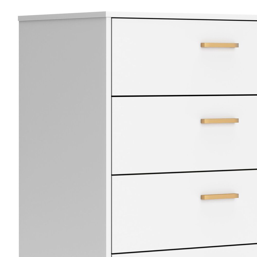Ashley Socalle 5-Drawer Chest in Matte White and Gold, , large