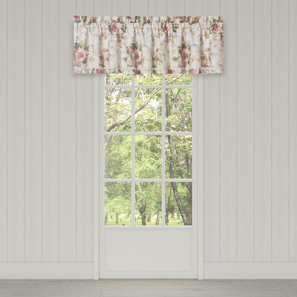 J. Queen New York Chablis 72&quot; x 17&quot; Straight Window Valance in Rose Gold, Taupe and Green, , large