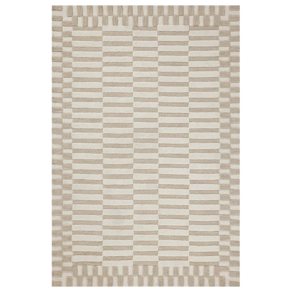 Chris Loves Julia x Loloi Bradley 2"3" x 3"9" Ivory and Beige Area Rug, , large