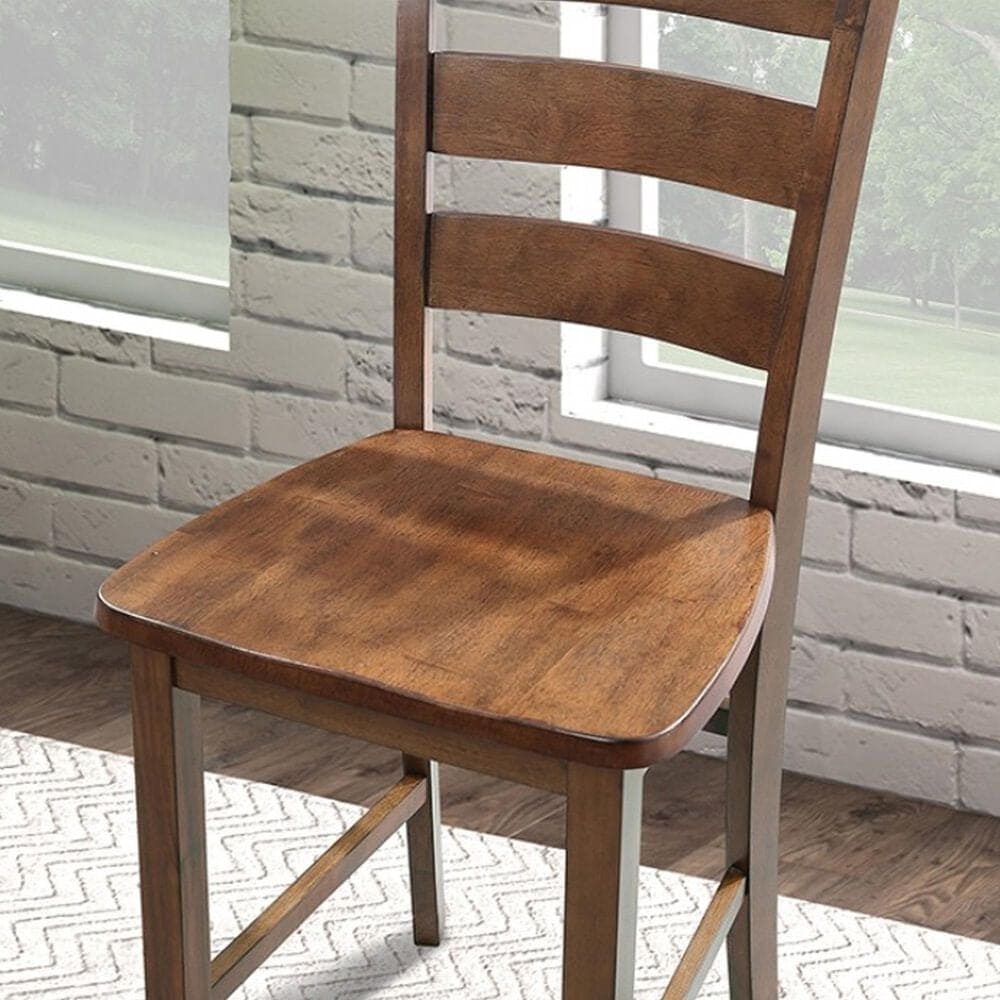 Furniture of America Lubbock 5-Piece Counter Height Dining Set in Walnut, , large