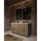 Lexora Home Abbey 60" Double Bathroom Vanity in Grey Oak with 2 cm White Carrara Marble Top and Rectangular Sinks, , large