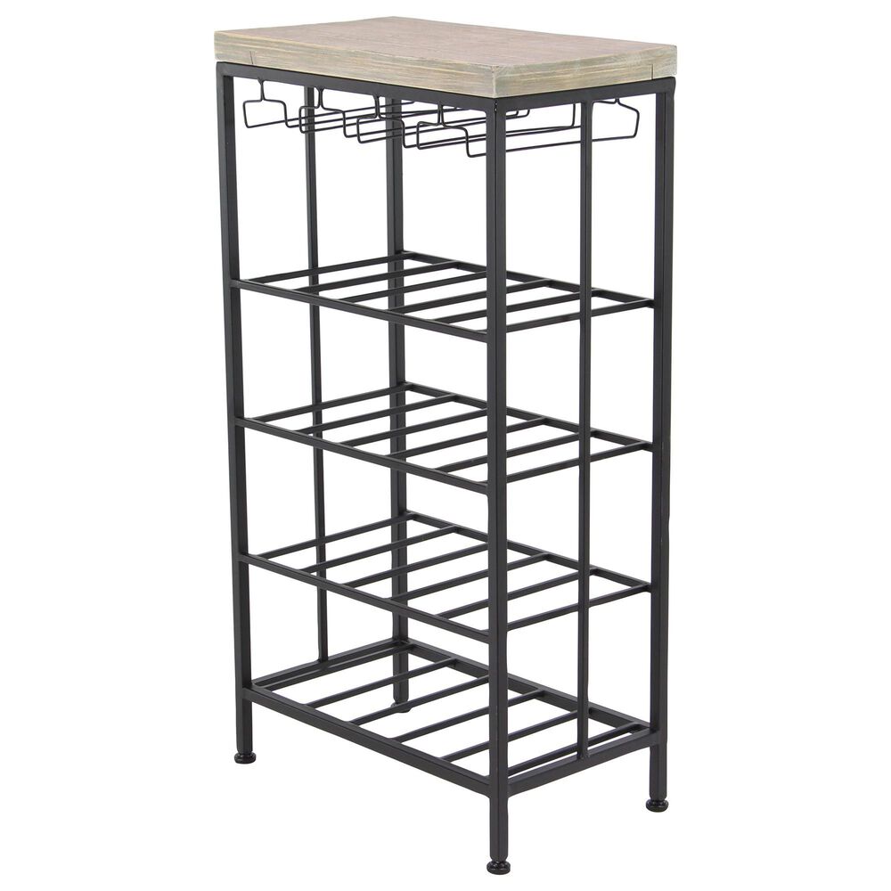 Maple and Jade 36" x 19" Wine Storage Rack in Black, , large