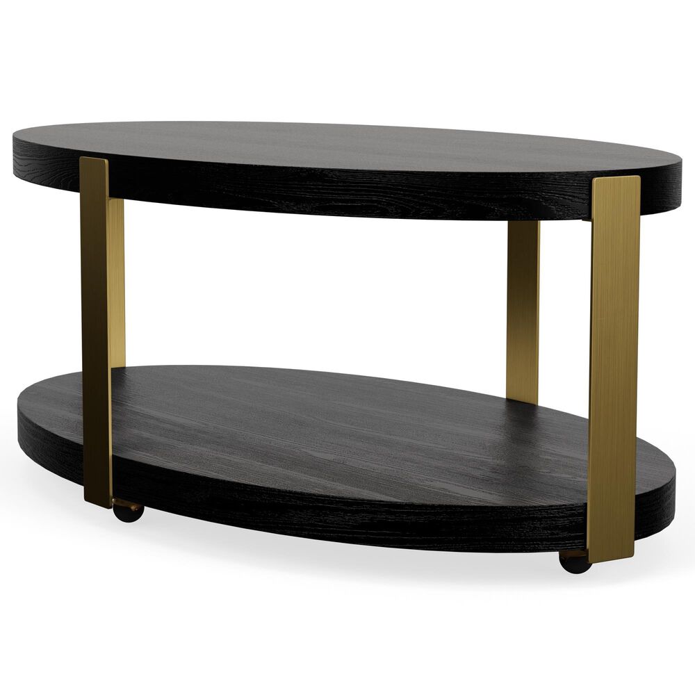 Riverside Furniture Mill River Cocktail Table in Black Onyx and Bronze, , large