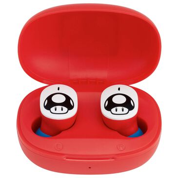 KIDdesigns Super Mario Bluetooth True Wireless Earbuds with Charging Case in Red, , large
