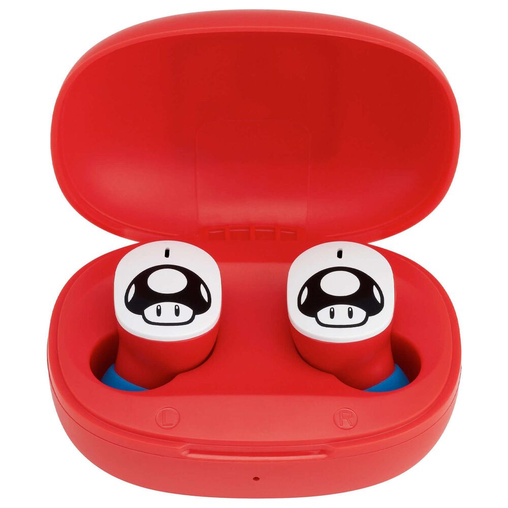 KIDdesigns Super Mario Bluetooth True Wireless Earbuds with Charging Case in Red, , large
