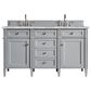 James Martin Vanities Brittany 60" Double Bathroom Vanity in Urban Gray with 3 cm Eternal Jasmine Pearl Silestone Top, Rectangular Sinks and FreePower Wireless Charger, , large