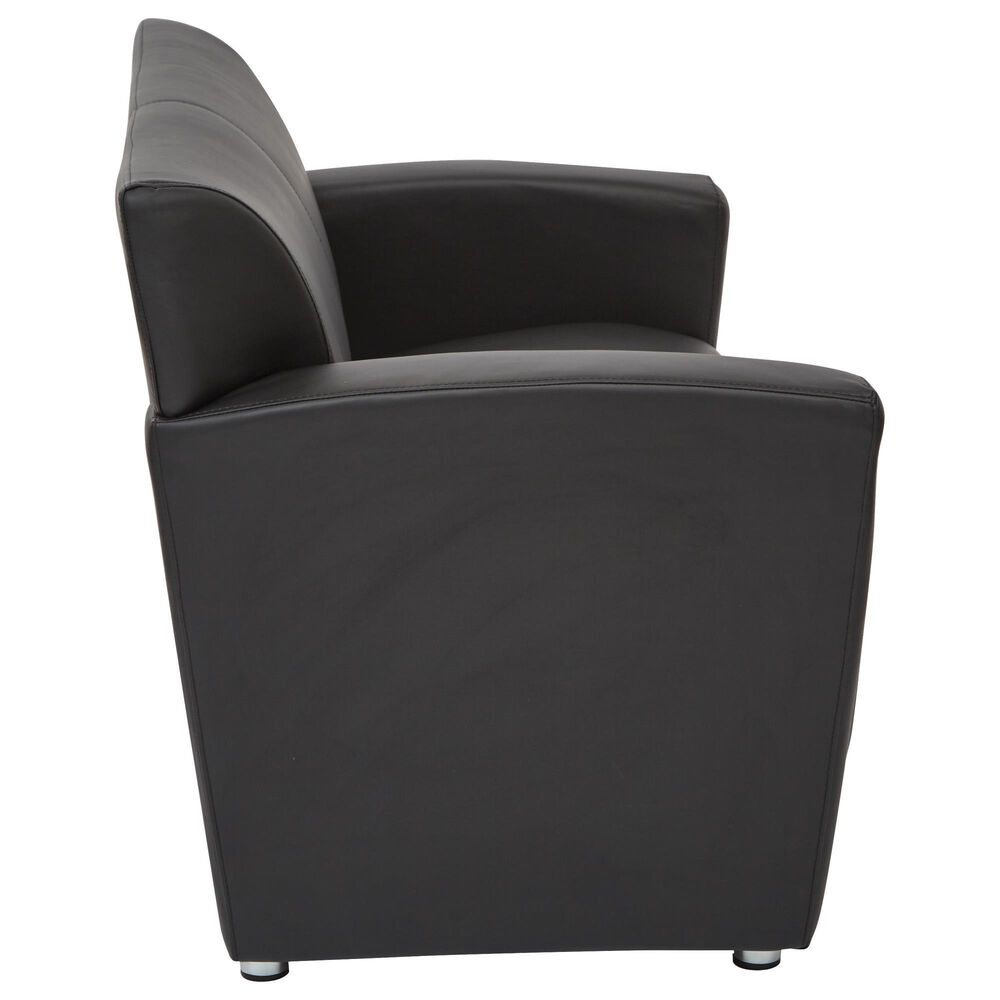 OSP Home Stationary Loveseat with Silver Legs in Black, , large