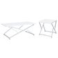 Furniture of America Moser Coffee Table Set in Glossy White and Chrome (Set of 2), , large