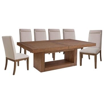 Steve Silver Garland 7-Piece Rectangular Dining Set in Toffee, , large