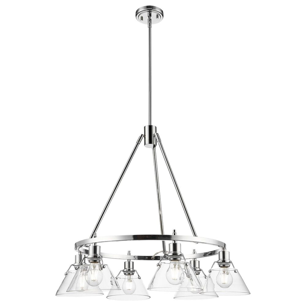 Golden Lighting Orwell 6-Light Chandelier with Clear Glass Shade in Chrome, , large