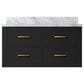 Lexora Home Castor 36" Single Bathroom Vanity in Black with 2 cm White Carrara Marble Top and Rectangular Sink, , large