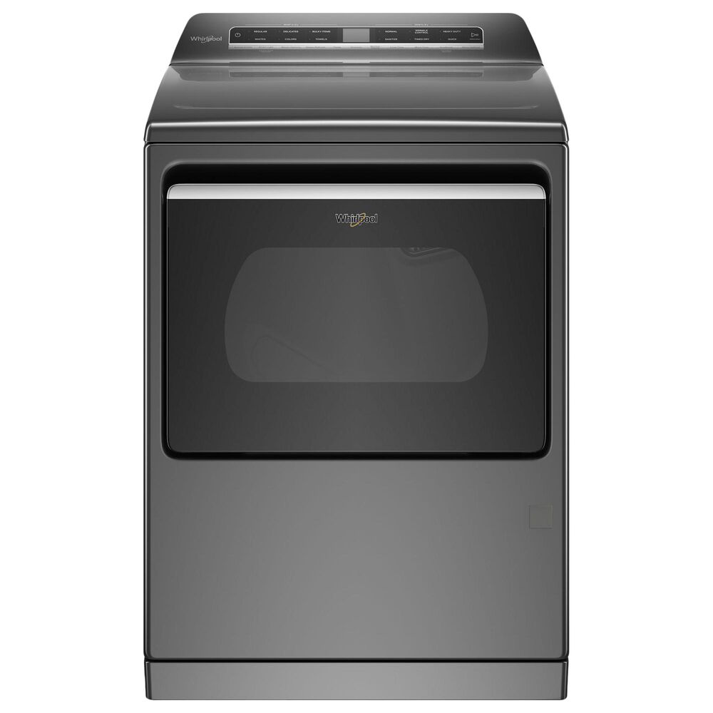 Whirlpool 5.3 Cu. Ft. Top Load Washer and 7.4 Cu. Ft. Gas Dryer Laundry Pair in Chrome Shadow, , large
