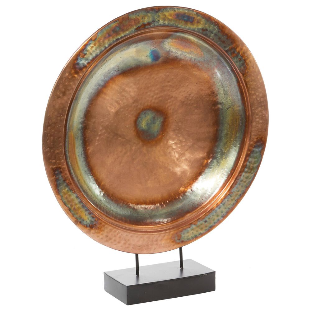 Maple and Jade 30" Round Charger Plate Sculpture in Copper, , large