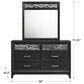 New Heritage Design Obsidian 6-Drawer Dresser and Mirror in Black, , large