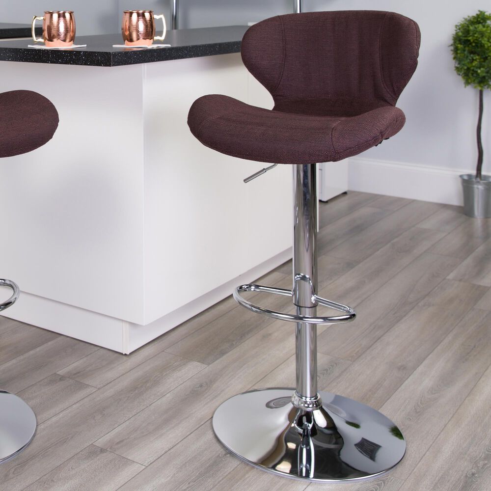 Flash Furniture Adjustable Barstool in Brown, , large