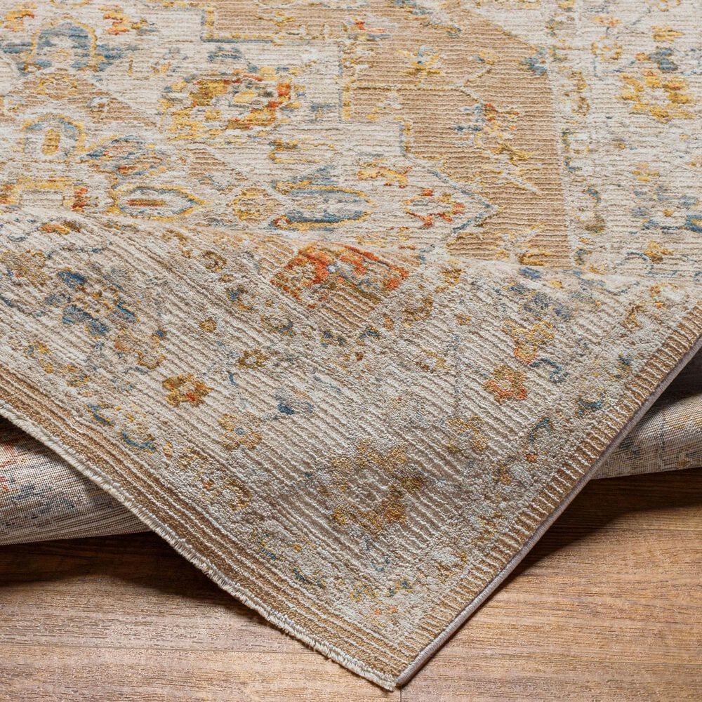 Surya Reina Tan, Light Gray, Medium Gray, Cream, Light Brown, Denim, Rust and Mustard 6&#39;7&quot; x 9&#39;6&quot; Area Rug, , large