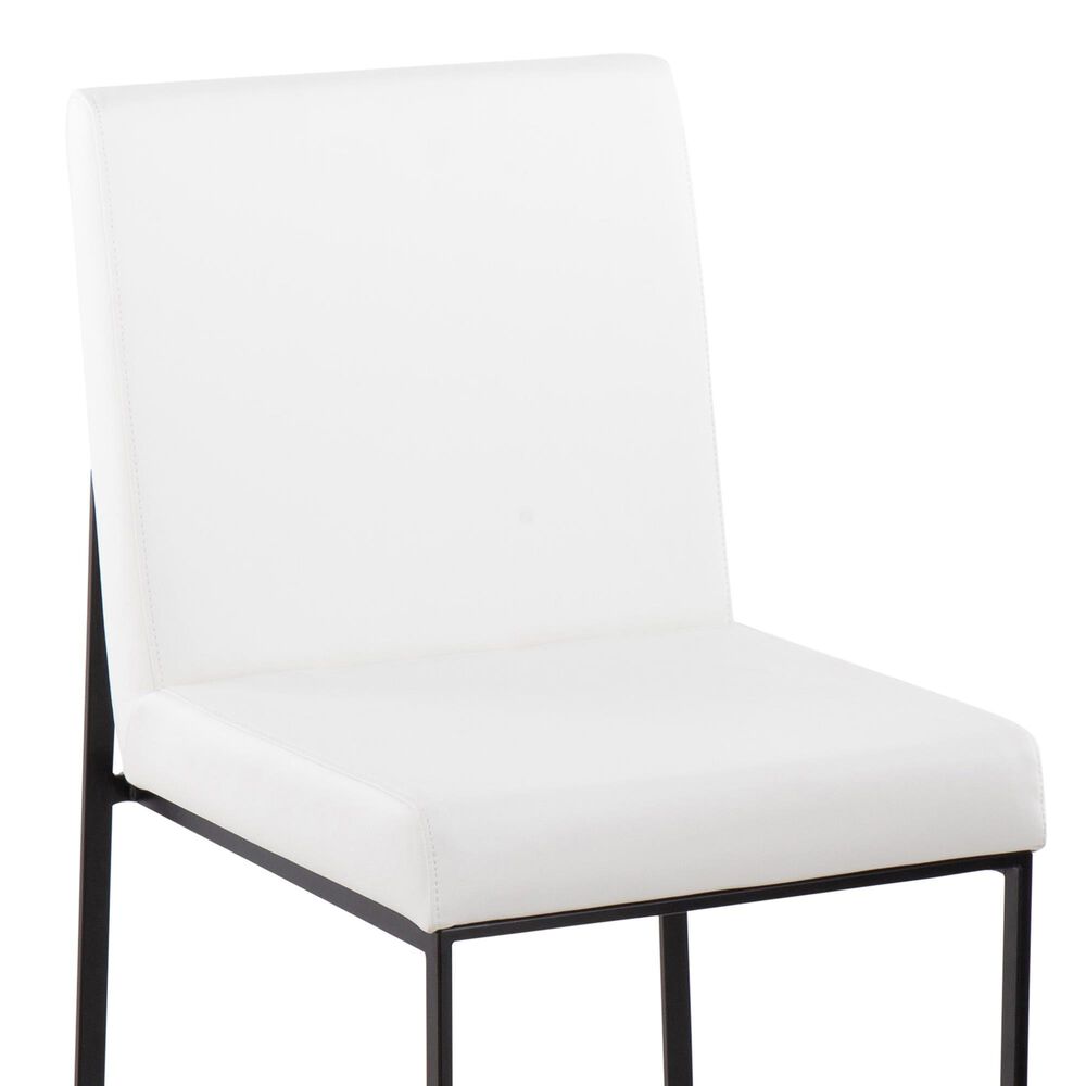 Lumisource Fuji Dining Chair with White Faux Leather Cushion in Black &#40;Set of 2&#41;, , large