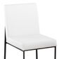 Lumisource Fuji Dining Chair with White Faux Leather Cushion in Black (Set of 2), , large