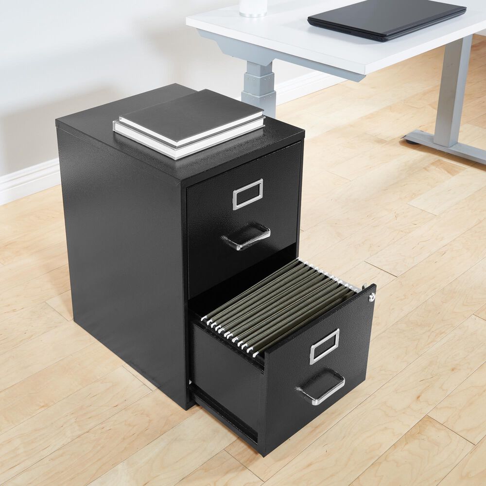 Valor Living 2-Drawer Locking Metal File Cabinet in Black, , large