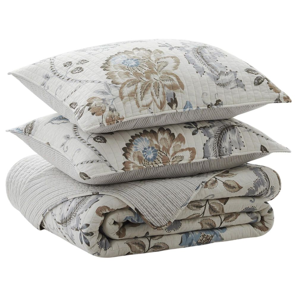 Levtex Maileen 3-Piece King/California King Quilt Set in Neutral Blue, Taupe and Cream, , large