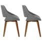 Lumisource Fabrico Side Chair with Grey Noise Upholstered in Walnut (Set of 2), , large