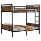 Hearth and Haven Twin XL over Twin XL Detachable Bunk Bed in Black and Gold, , large