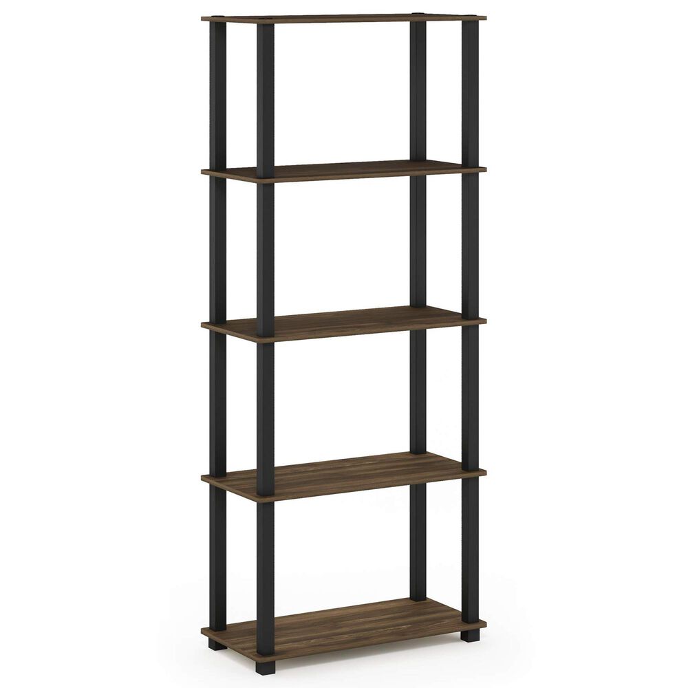 HOMLUX 5-Tier Display Rack in Columbia Walnut and Black, , large