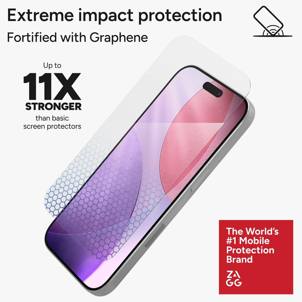 Zagg InvisibleShield XTR5 Glass Screen Protector for Apple iPhone 17 Pro in Clear, , large