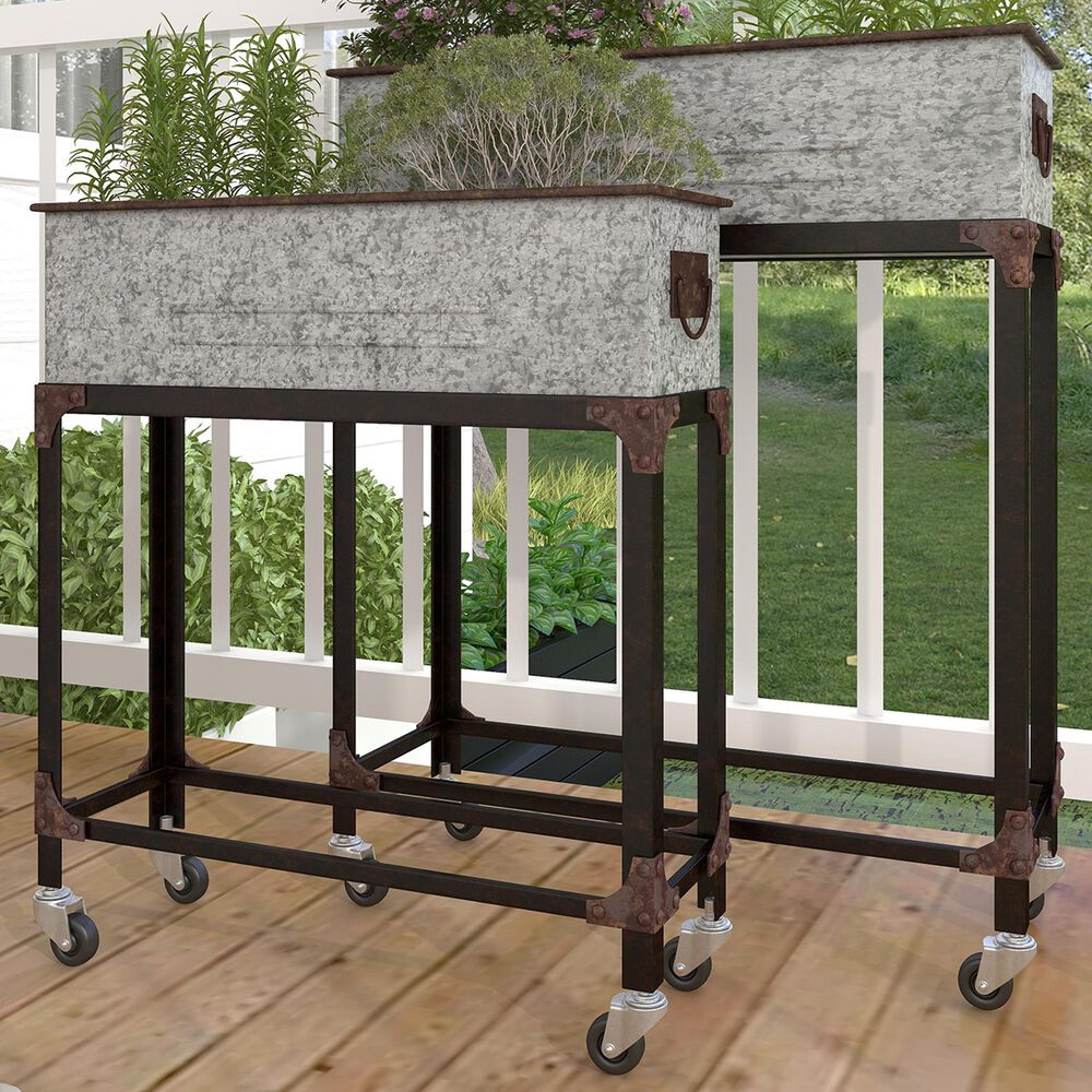 Maple and Jade Farmhouse Planter in Gray &#40;Set of 2&#41;, , large