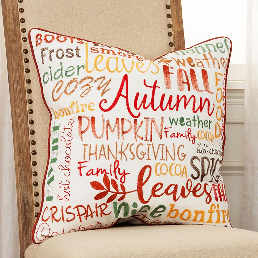 Rizzy Home 20&quot; x 20&quot; Down Filled Throw Pillow in Ivory and Multicolor, , large