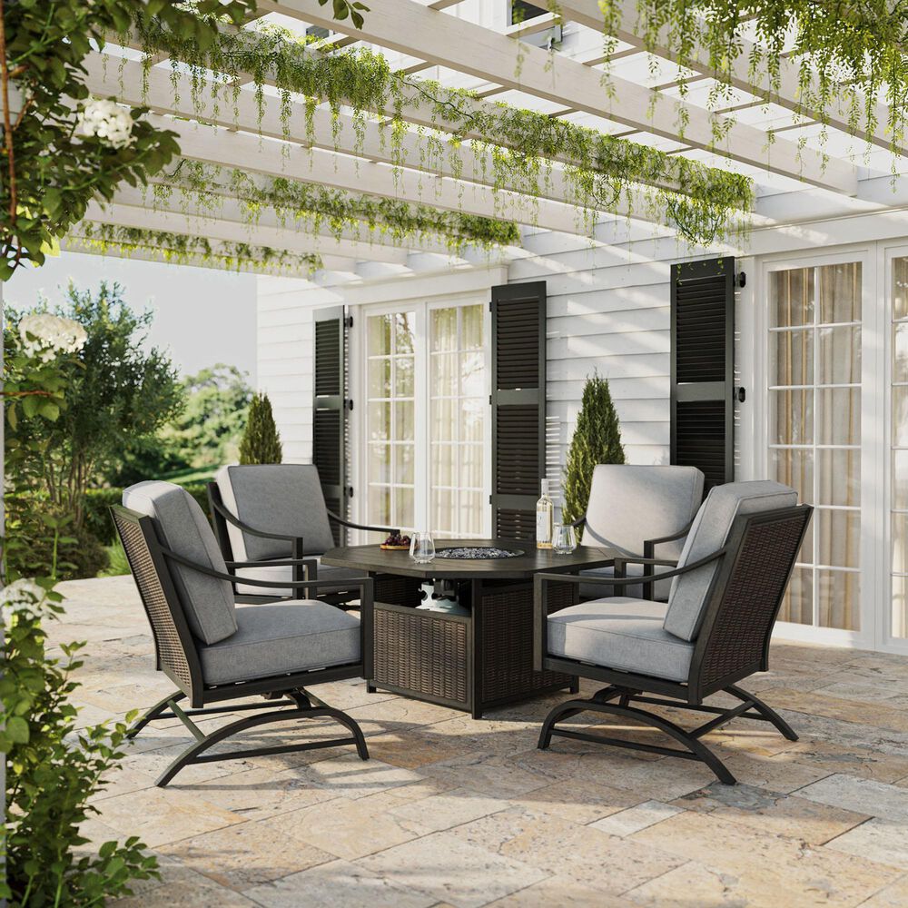 Clear Creek Collection 5-Piece Fire Chat Set in Concrete, , large