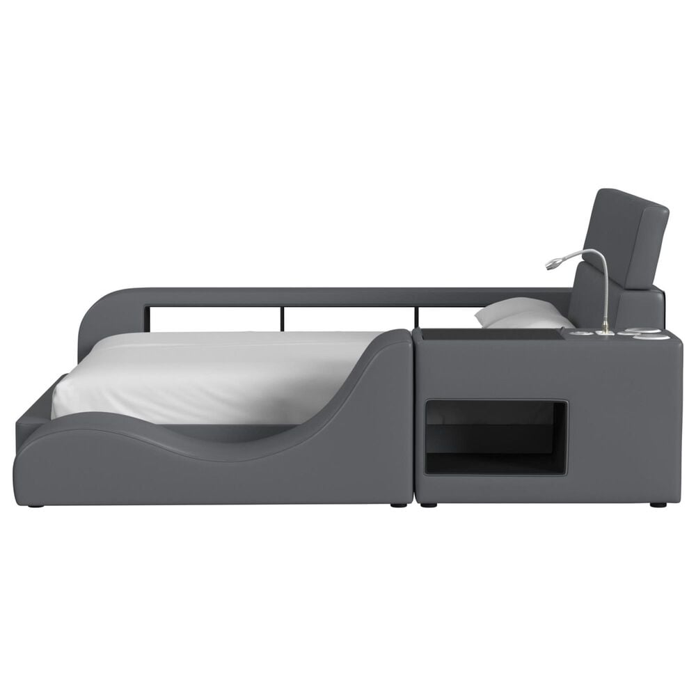 Mayberry Hill Valari Full Bed with Electronic Features in Grey, , large