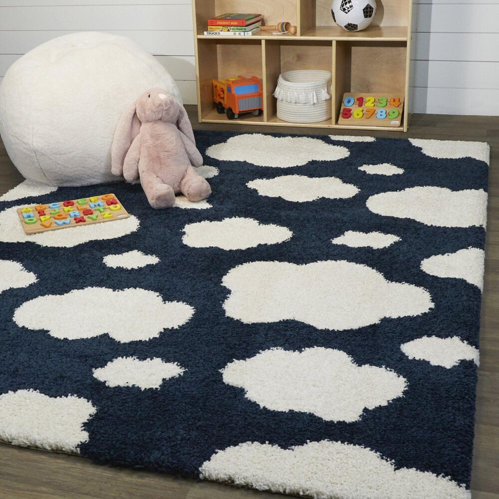 Balta Rugs Clouds 5&#39;3&quot; x 7&#39; Navy Kids Area  Rug, , large