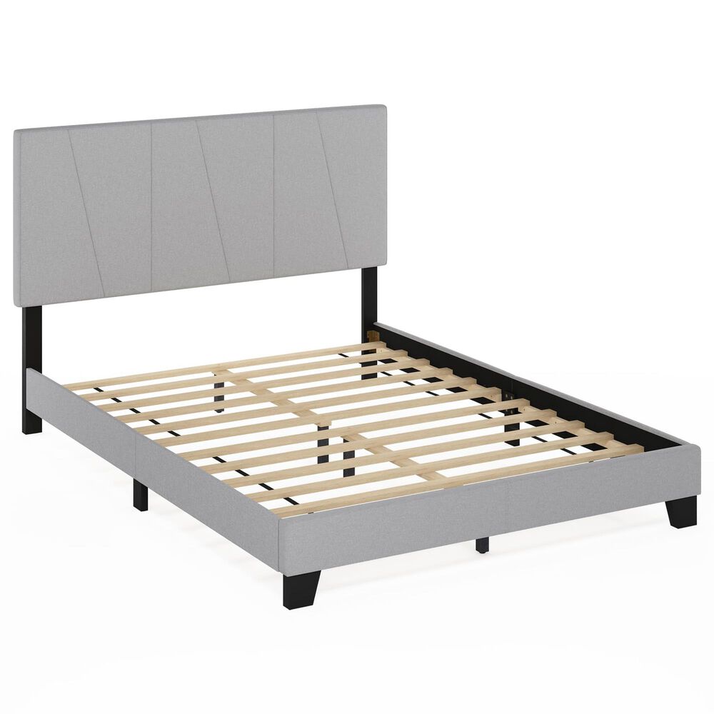 HOMLUX Lucy Queen Platform Bed Frame in Glacier, , large